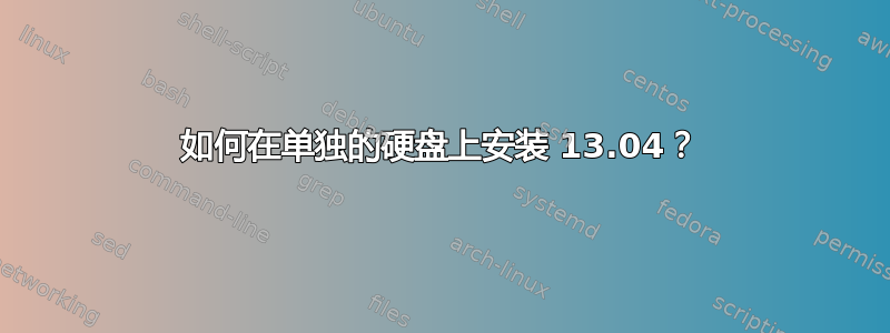 如何在单独的硬盘上安装 13.04？