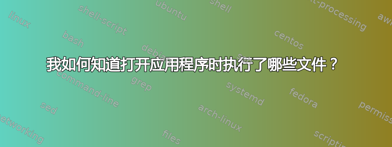 我如何知道打开应用程序时执行了哪些文件？