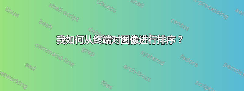 我如何从终端对图像进行排序？