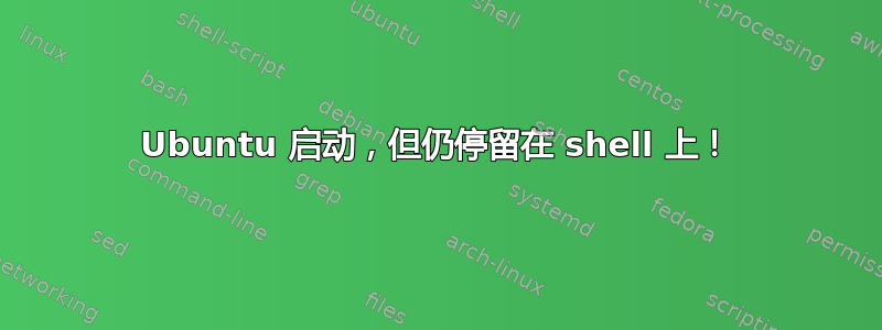 Ubuntu 启动，但仍停留在 shell 上！