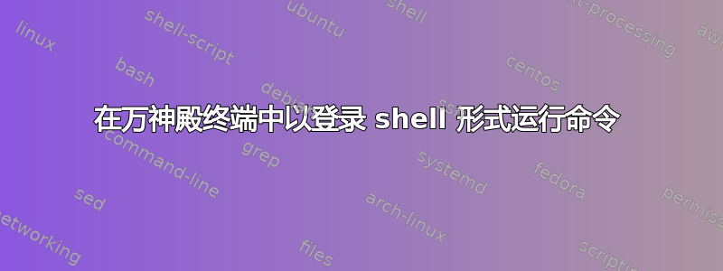 在万神殿终端中以登录 shell 形式运行命令