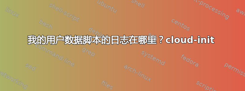 我的用户数据脚本的日志在哪里？cloud-init