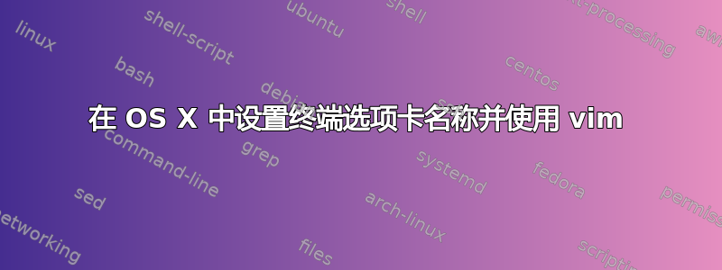 在 OS X 中设置终端选项卡名称并使用 vim