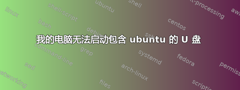 我的电脑无法启动包含 ubuntu 的 U 盘