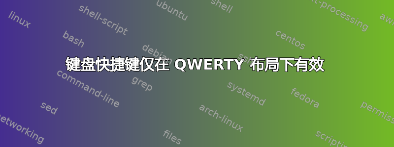 键盘快捷键仅在 QWERTY 布局下有效