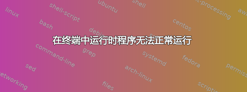 在终端中运行时程序无法正常运行