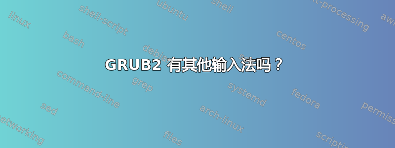 GRUB2 有其他输入法吗？