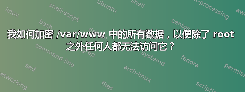 我如何加密 /var/www 中的所有数据，以便除了 root 之外任何人都无法访问它？