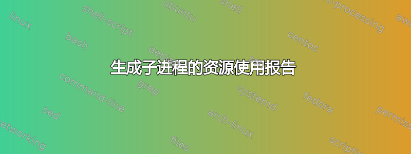 生成子进程的资源使用报告