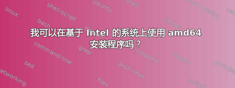 我可以在基于 Intel 的系统上使用 amd64 安装程序吗？