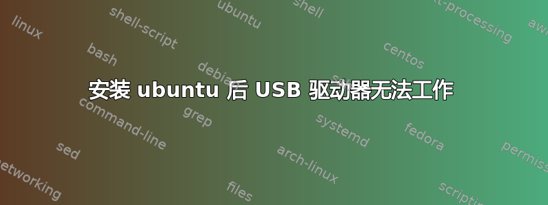 安装 ubuntu 后 USB 驱动器无法工作