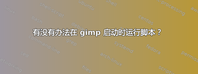 有没有办法在 gimp 启动时运行脚本？