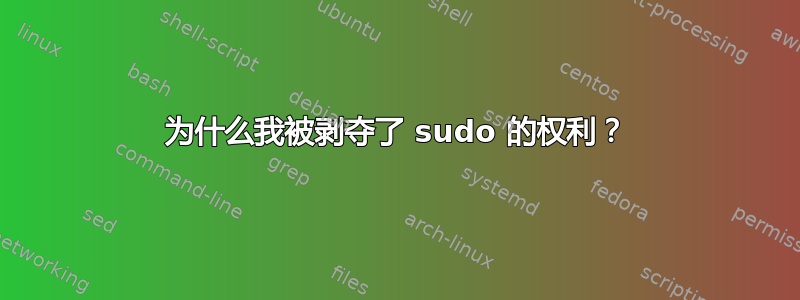 为什么我被剥夺了 sudo 的权利？