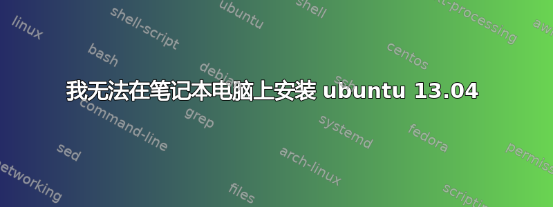 我无法在笔记本电脑上安装 ubuntu 13.04