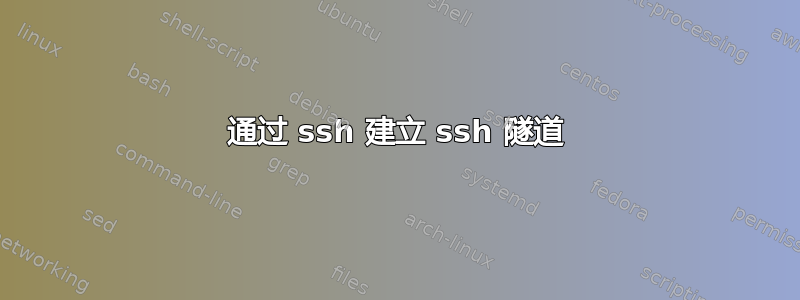 通过 ssh 建立 ssh 隧道