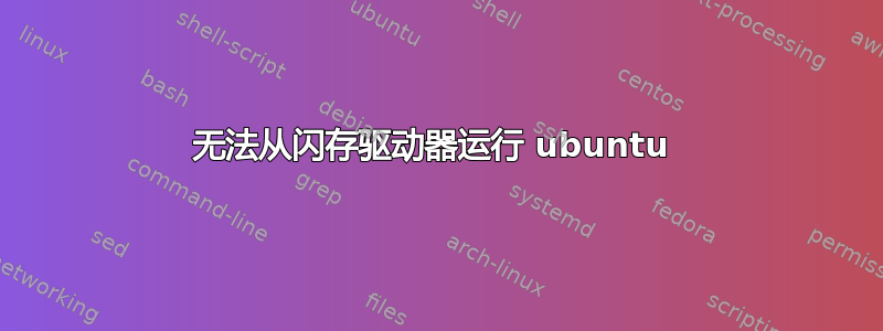 无法从闪存驱动器运行 ubuntu 