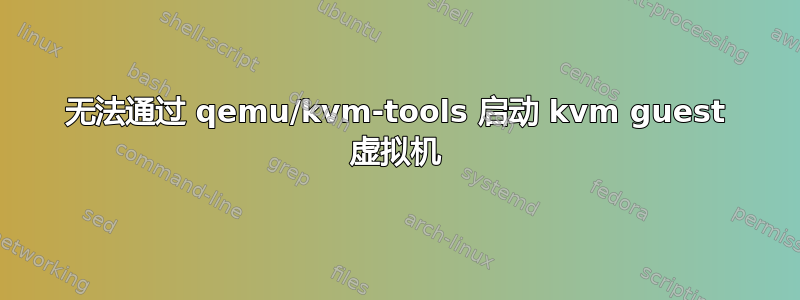 无法通过 qemu/kvm-tools 启动 kvm guest 虚拟机