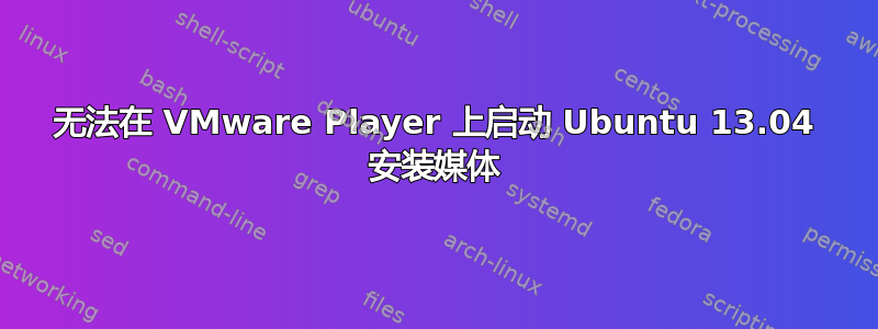 无法在 VMware Player 上启动 Ubuntu 13.04 安装媒体