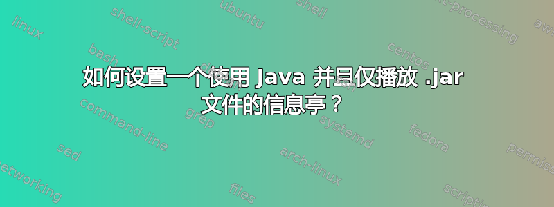 如何设置一个使用 Java 并且仅播放 .jar 文件的信息亭？