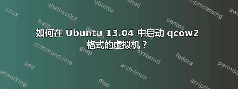 如何在 Ubuntu 13.04 中启动 qcow2 格式的虚拟机？