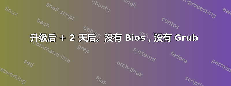 升级后 + 2 天后。没有 Bios，没有 Grub