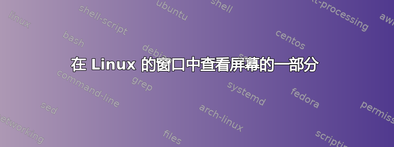 在 Linux 的窗口中查看屏幕的一部分