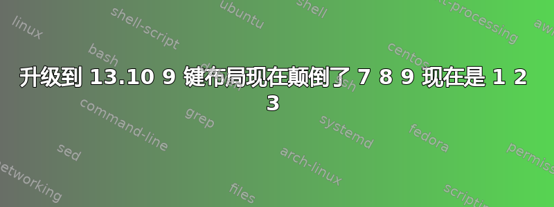 升级到 13.10 9 键布局现在颠倒了 7 8 9 现在是 1 2 3