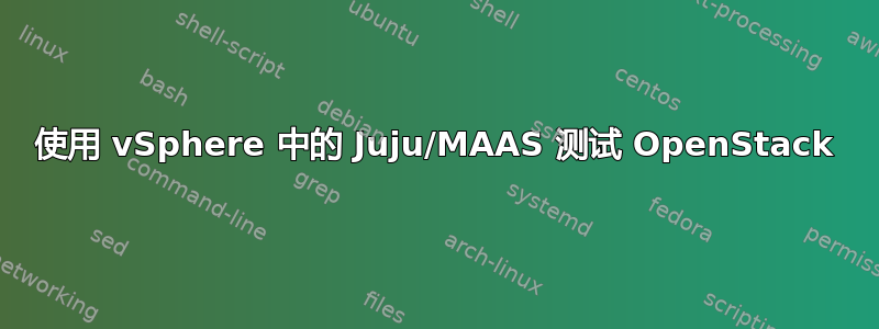 使用 vSphere 中的 Juju/MAAS 测试 OpenStack