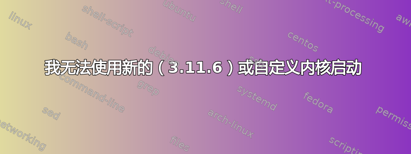 我无法使用新的（3.11.6）或自定义内核启动