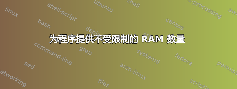 为程序提供不受限制的 RAM 数量