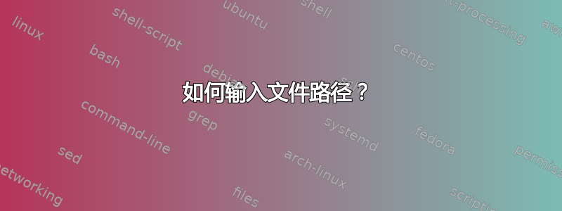 如何输入文件路径？