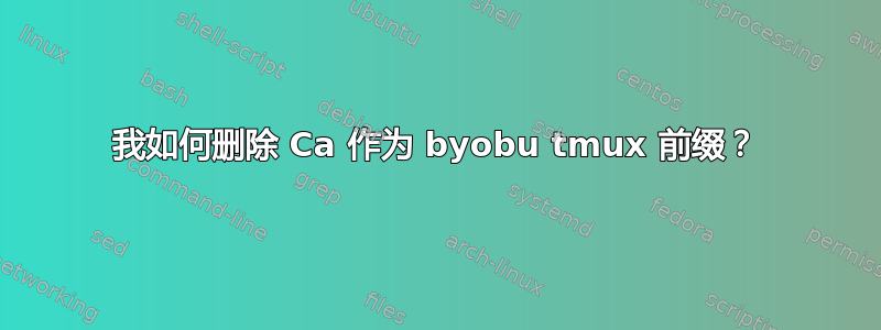 我如何删除 Ca 作为 byobu tmux 前缀？