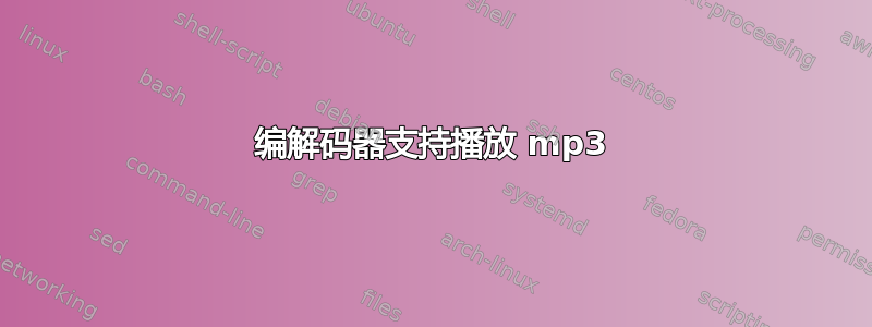 编解码器支持播放 mp3