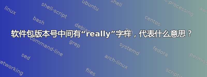 软件包版本号中间有“really”字样，代表什么意思？