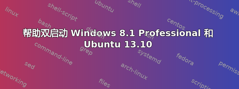 帮助双启动 Windows 8.1 Professional 和 Ubuntu 13.10