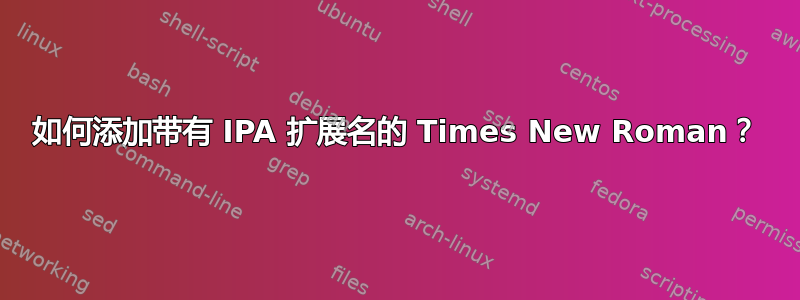 如何添加带有 IPA 扩展名的 Times New Roman？