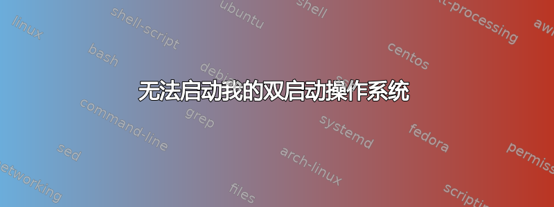 无法启动我的双启动操作系统