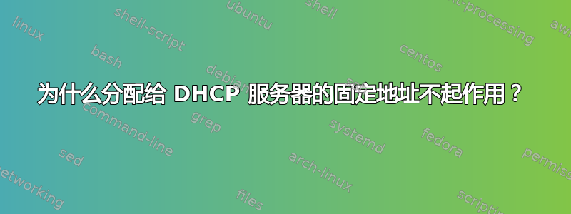 为什么分配给 DHCP 服务器的固定地址不起作用？