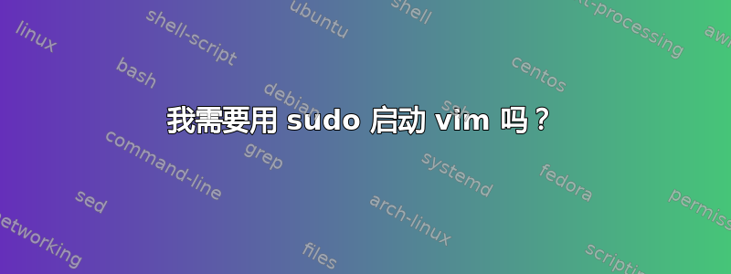 我需要用 sudo 启动 vim 吗？