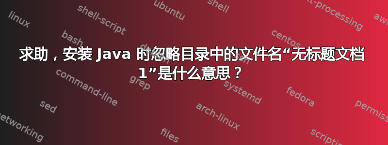 求助，安装 Java 时忽略目录中的文件名“无标题文档 1”是什么意思？