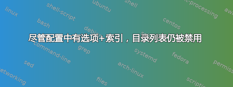 尽管配置中有选项+索引，目录列表仍被禁用