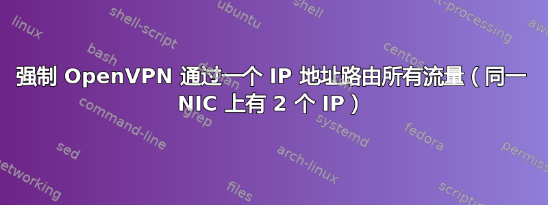 强制 OpenVPN 通过一个 IP 地址路由所有流量（同一 NIC 上有 2 个 IP）