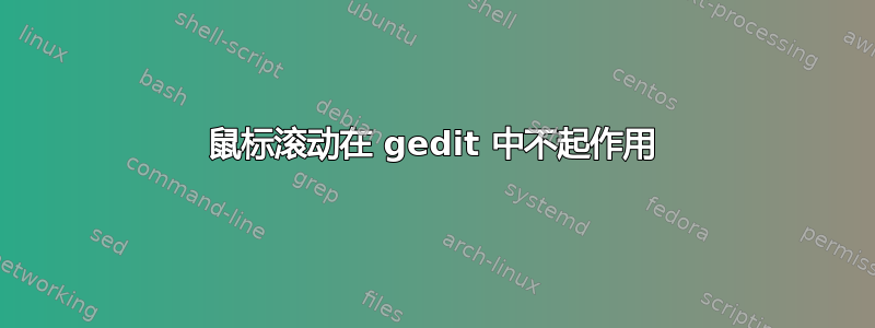 鼠标滚动在 gedit 中不起作用