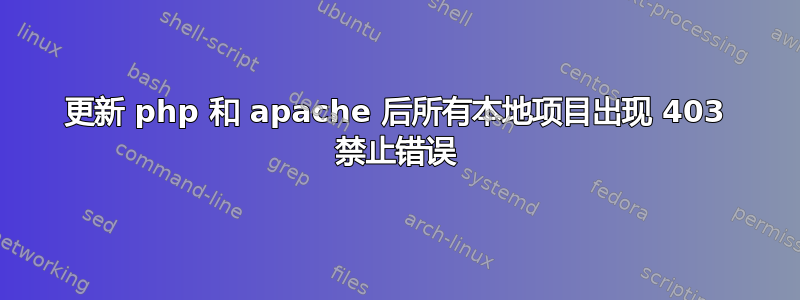 更新 php 和 apache 后所有本地项目出现 403 禁止错误