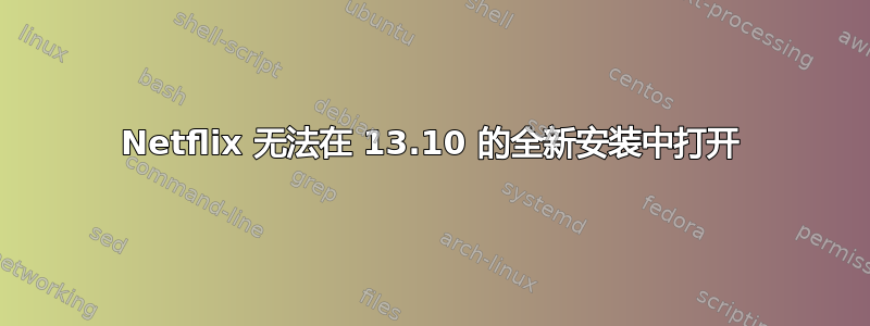 Netflix 无法在 13.10 的全新安装中打开