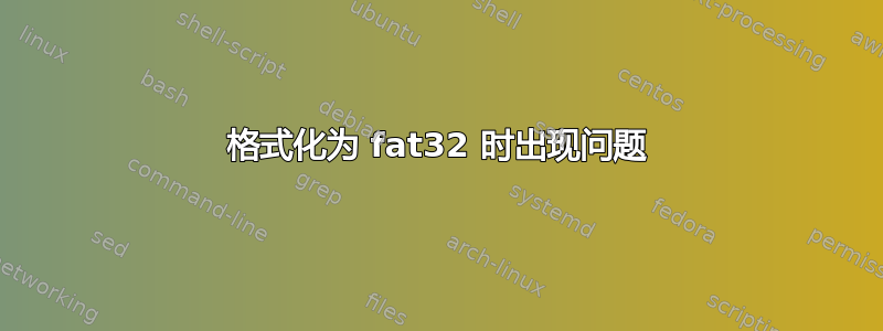 格式化为 fat32 时出现问题