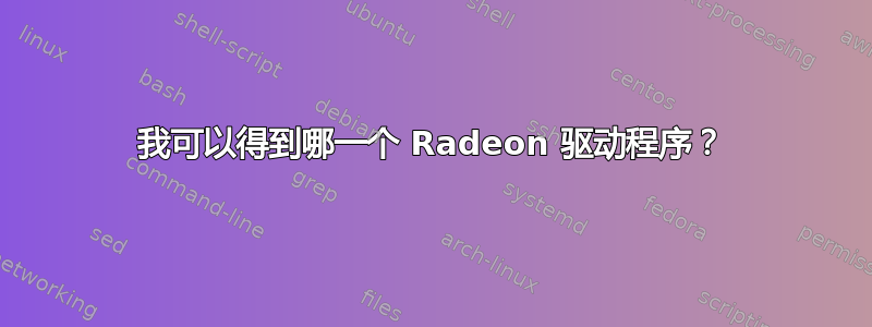 我可以得到哪一个 Radeon 驱动程序？