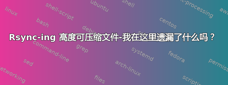 Rsync-ing 高度可压缩文件-我在这里遗漏了什么吗？