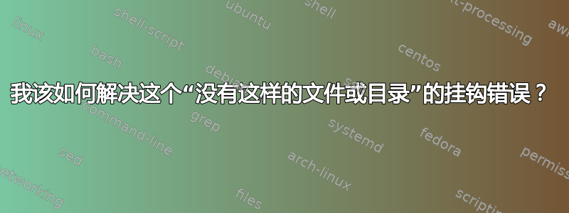 我该如何解决这个“没有这样的文件或目录”的挂钩错误？