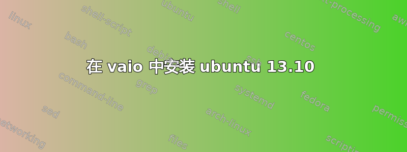 在 vaio 中安装 ubuntu 13.10